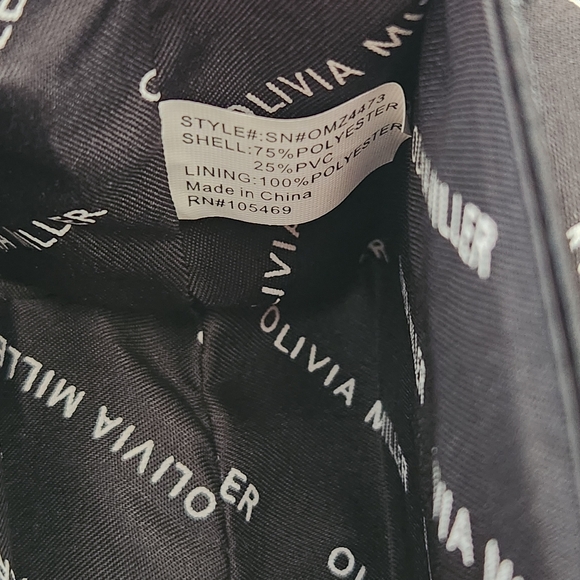 NEW!! Olivia Miller Women's Handbag With Strap Black Silver Dazzling Rhinestones - Picture 11 of 15